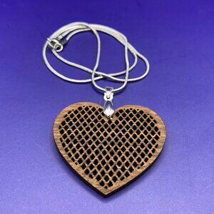 Lattice Heart Pendant Valentine's Day Gift - Handmade in North Carolina USA